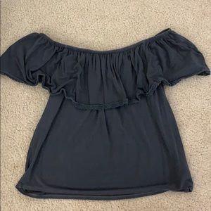 American Eagle Gray off the shoulder top